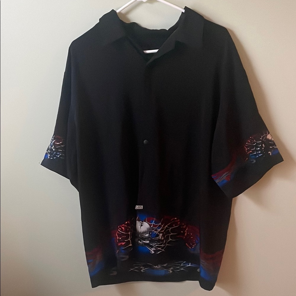 Men's Chrome Eagle Skull Button Up